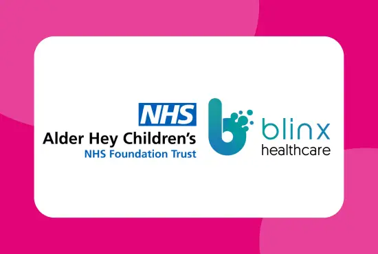 Image of Alder Hey Children's NHS Foundation Trust Logo and Blinx Healthcare Logo